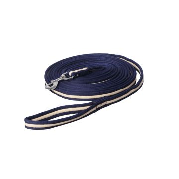 MHS Longierleine „BFahrgeschirrht“ 8 Meter 8 m Navy-Cream