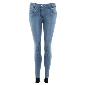 BR Reithose Mirte Damen Silikon Kniebesatz. 42 Denim Blue