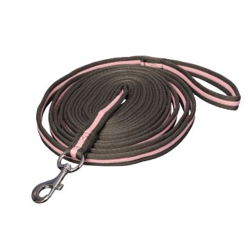 MHS Longierleine „BFahrgeschirrht“ 8 Meter 8 m Grau / Rosa